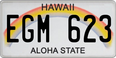 HI license plate EGM623