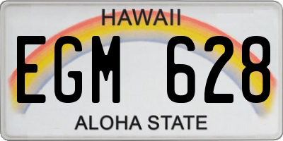 HI license plate EGM628