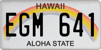 HI license plate EGM641