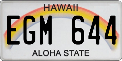 HI license plate EGM644