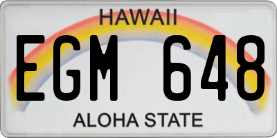 HI license plate EGM648