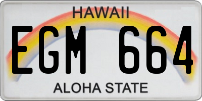 HI license plate EGM664