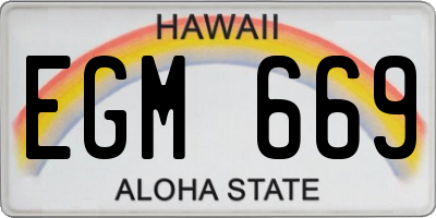 HI license plate EGM669