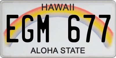 HI license plate EGM677