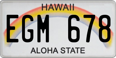 HI license plate EGM678