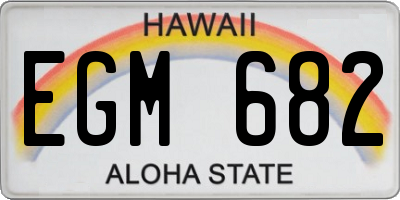 HI license plate EGM682