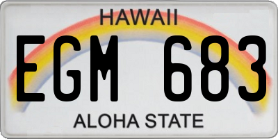 HI license plate EGM683