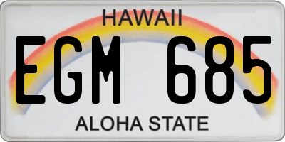 HI license plate EGM685