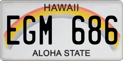 HI license plate EGM686