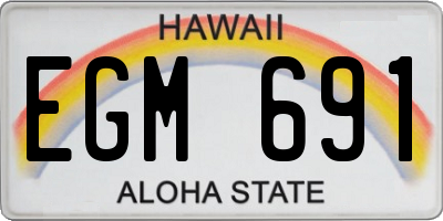 HI license plate EGM691