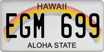 HI license plate EGM699