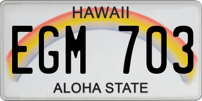 HI license plate EGM703