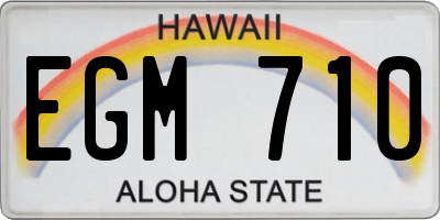 HI license plate EGM710