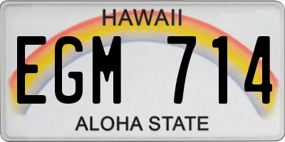 HI license plate EGM714