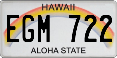 HI license plate EGM722
