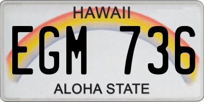 HI license plate EGM736