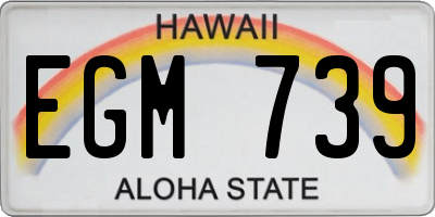 HI license plate EGM739