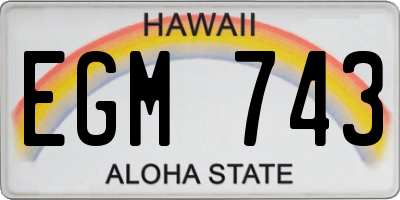 HI license plate EGM743