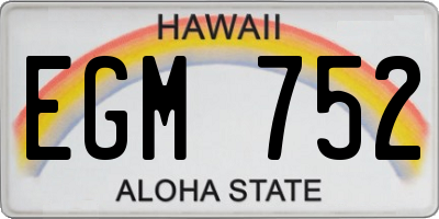 HI license plate EGM752
