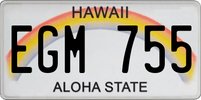HI license plate EGM755
