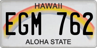 HI license plate EGM762