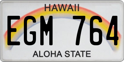 HI license plate EGM764