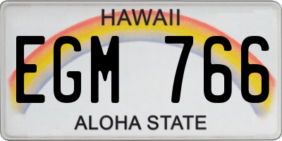 HI license plate EGM766