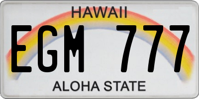 HI license plate EGM777
