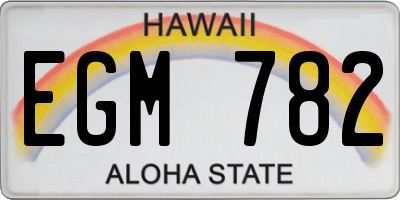 HI license plate EGM782