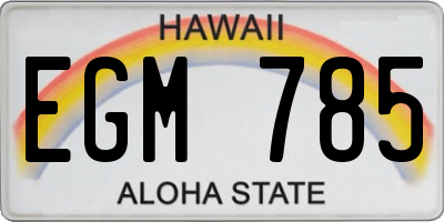 HI license plate EGM785
