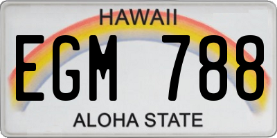 HI license plate EGM788