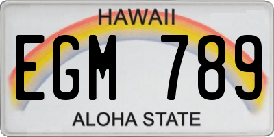 HI license plate EGM789