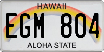 HI license plate EGM804
