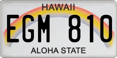 HI license plate EGM810