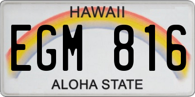 HI license plate EGM816