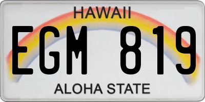 HI license plate EGM819