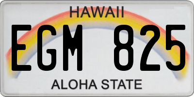 HI license plate EGM825