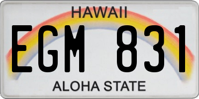HI license plate EGM831