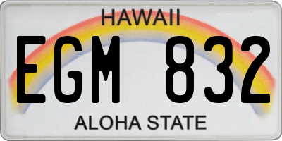 HI license plate EGM832