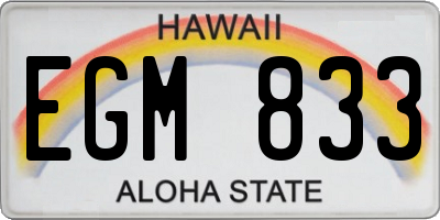 HI license plate EGM833