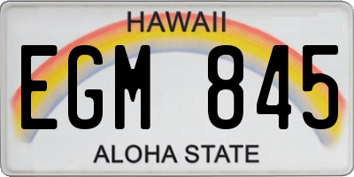 HI license plate EGM845