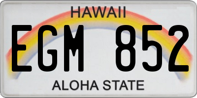 HI license plate EGM852