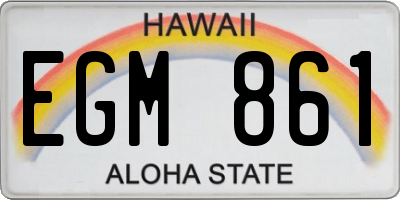 HI license plate EGM861