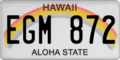 HI license plate EGM872