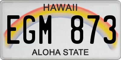 HI license plate EGM873