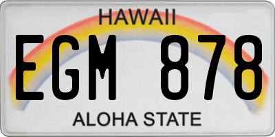 HI license plate EGM878