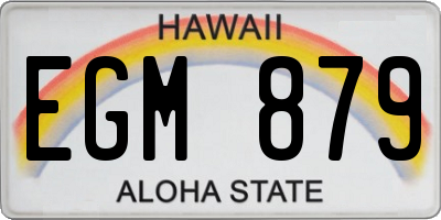 HI license plate EGM879