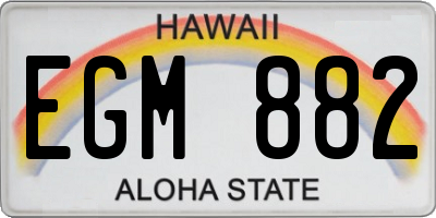 HI license plate EGM882