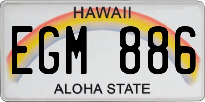 HI license plate EGM886