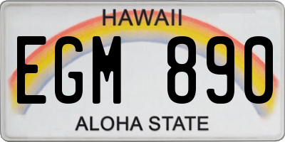 HI license plate EGM890
